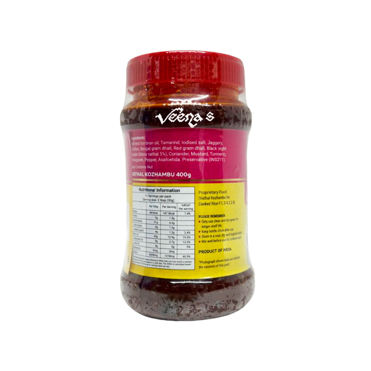 Buy A2B Vathal Kozhambu 400g at Veenas.com - Online Indian Grocery Store UK