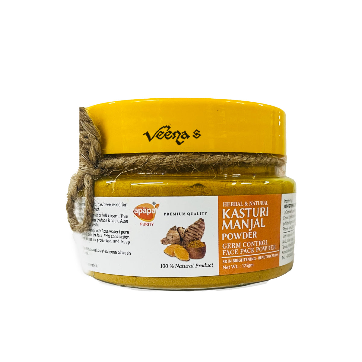Buy Apapa Kasturi Manjal Powder 125g at Veenas.com - Online Indian Grocery Store UK