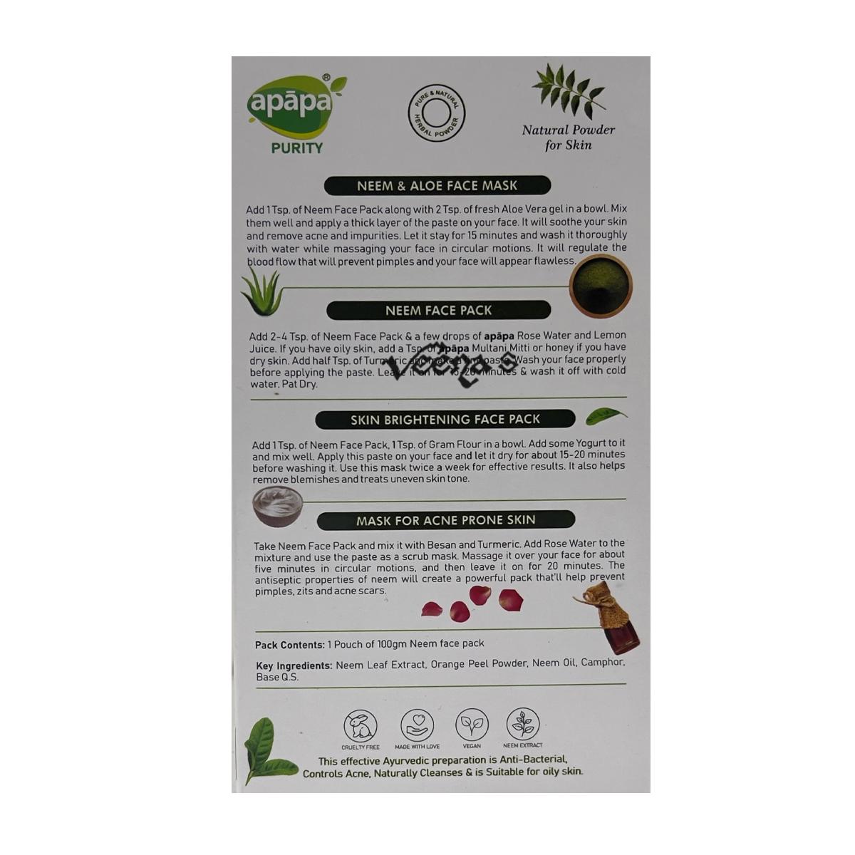 Apapa Neem Face Pack 100g