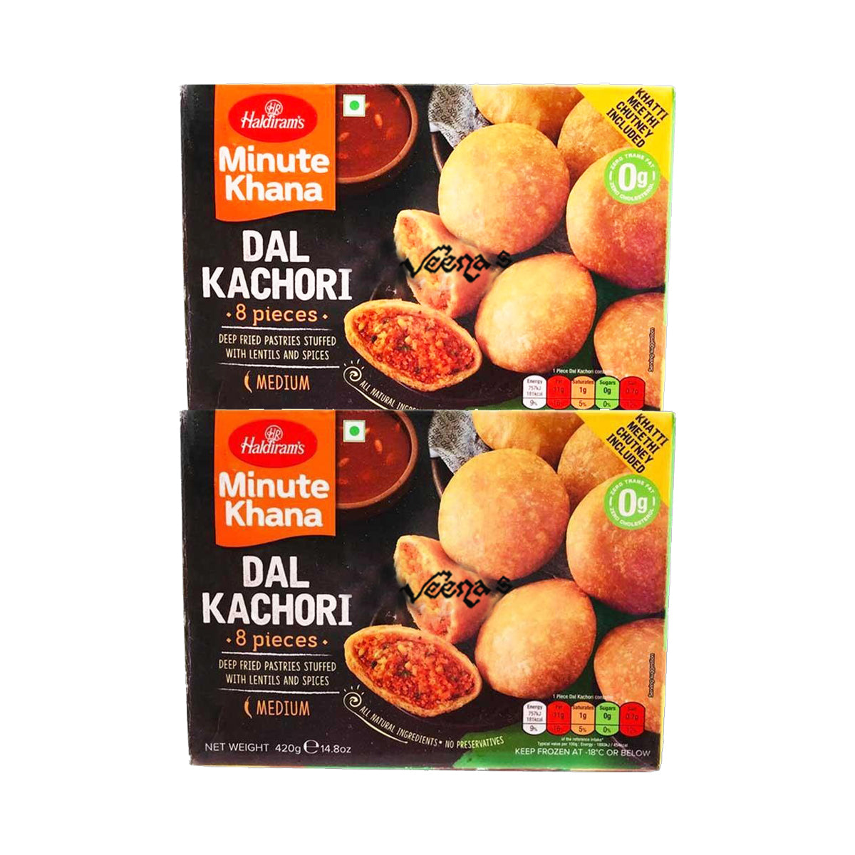 Buy Haldiram's Dal Kachori (8Pcs) (Pack of 2) 420g at Veenas.com - Online Indian Grocery Store UK