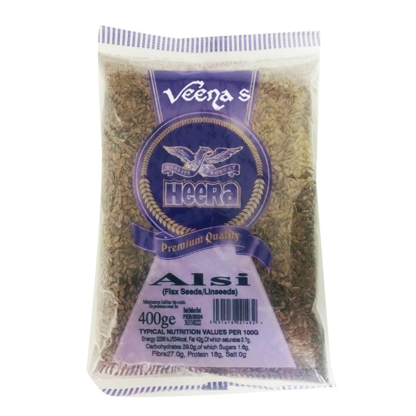 Buy Heera Alsi (Flax Seed) (Lin Seed) 400g at Veenas.com - Online Indian Grocery Store UK