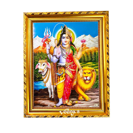 Hindu God Photo Frame (Ardhanarishwar) (Size 30cm*25cm)