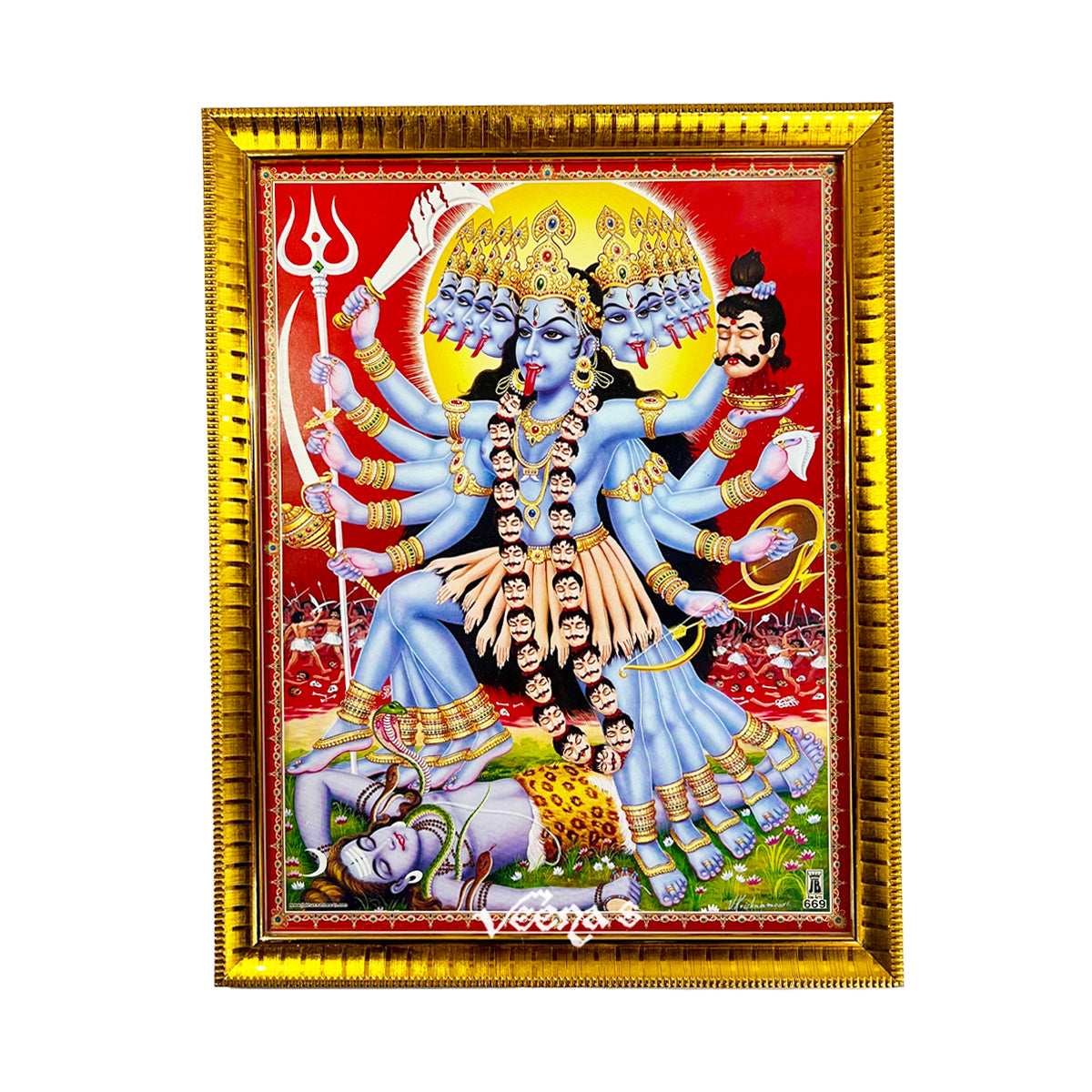 Buy Hindu God Photo Frame (Godness Kaali) (Size 30cm*24.5cm) at Veenas.com - Online Indian Grocery Store UK