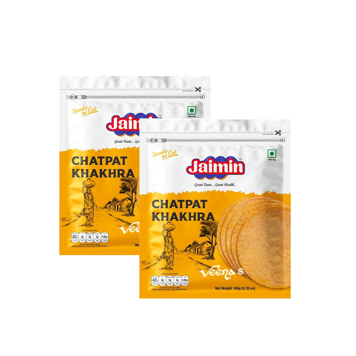 Jaimin Chatpat Khakhra 180g (Pack of 2)