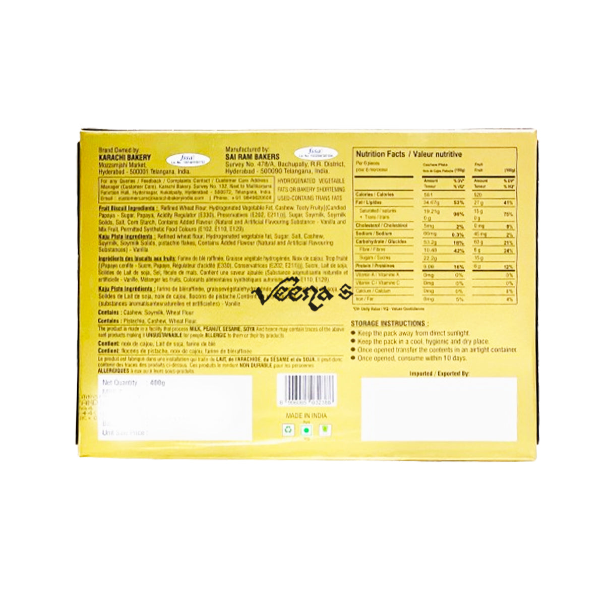 Karachi 2-in-1 Kaju Pista & Fruit Biscuits 400g