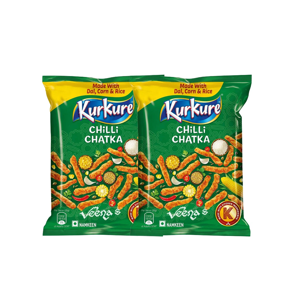 Buy Kurkure Green Chilli Chatka (Pack of 2) 100g at Veenas.com - Online Indian Grocery Store UK