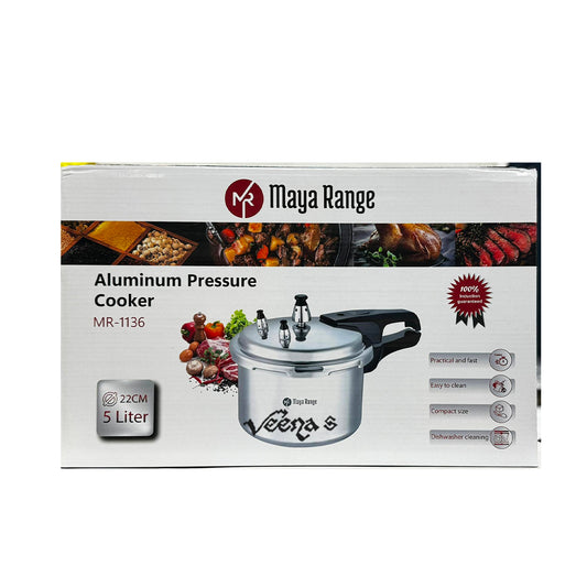Maya Range Aluminum Pressure Cooker 5Litre(MR-1136)