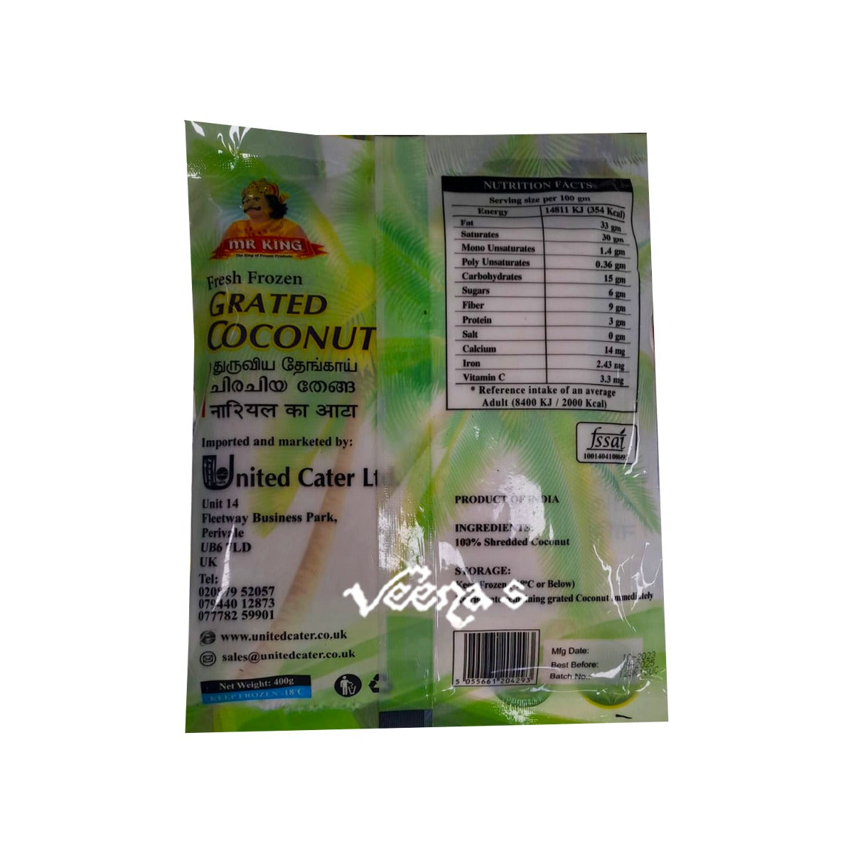 Buy MR King Grated Coconut 400g at Veenas.com - Online Indian Grocery Store UK