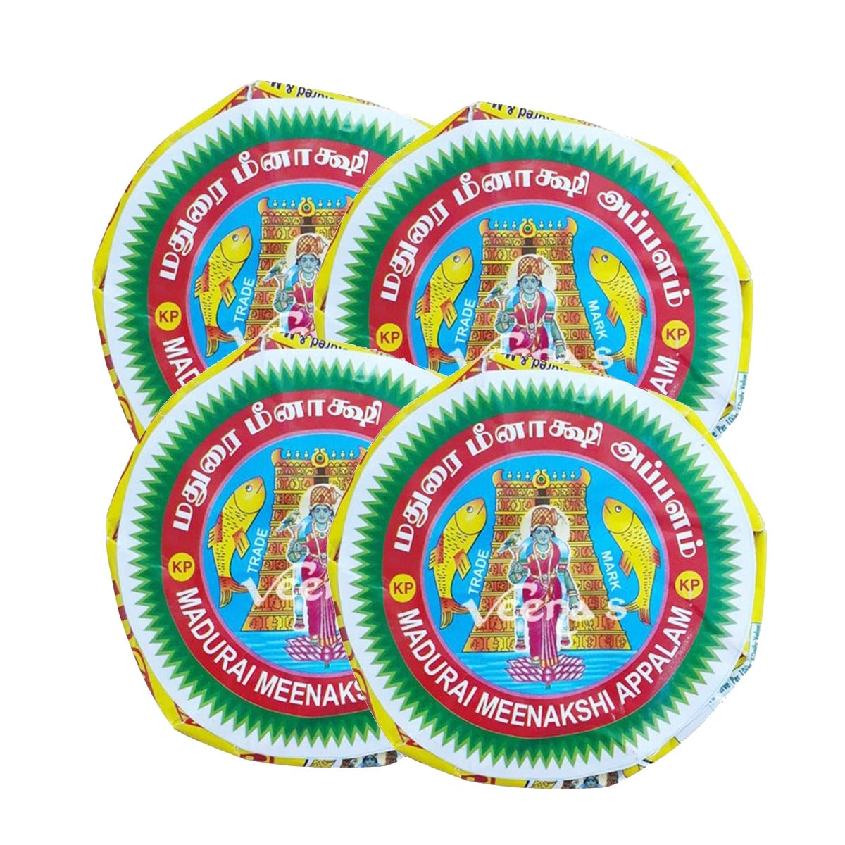 Buy Madurai Meenakshi Appalam (Pack of 4) 100g at Veenas.com - Online Indian Grocery Store UK