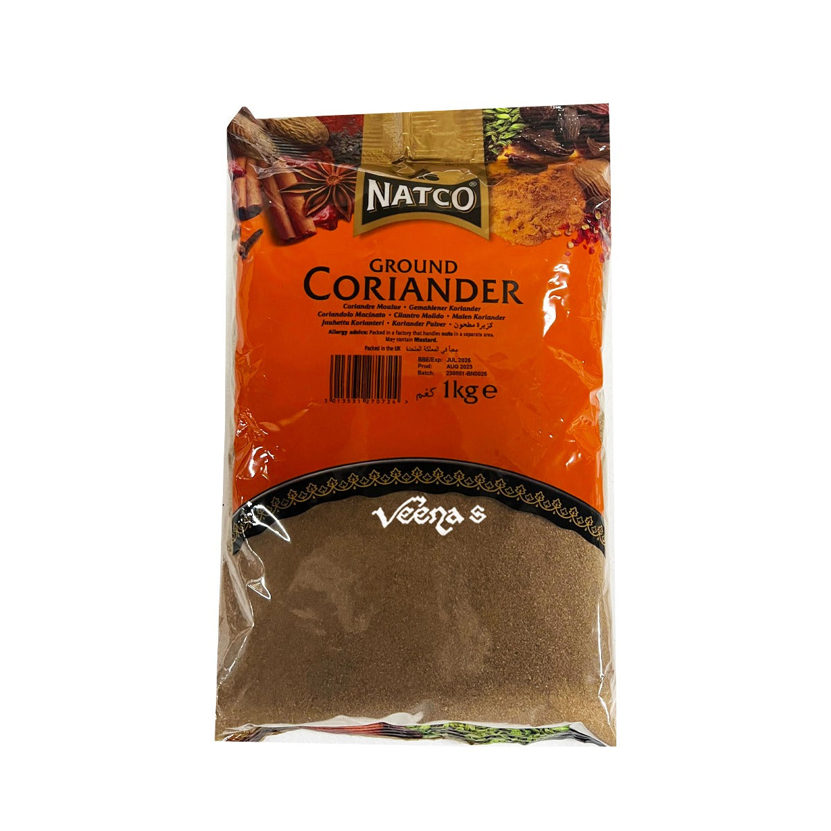 Buy Natco Ground Coriander 1kg at Veenas.com - Online Indian Grocery Store UK