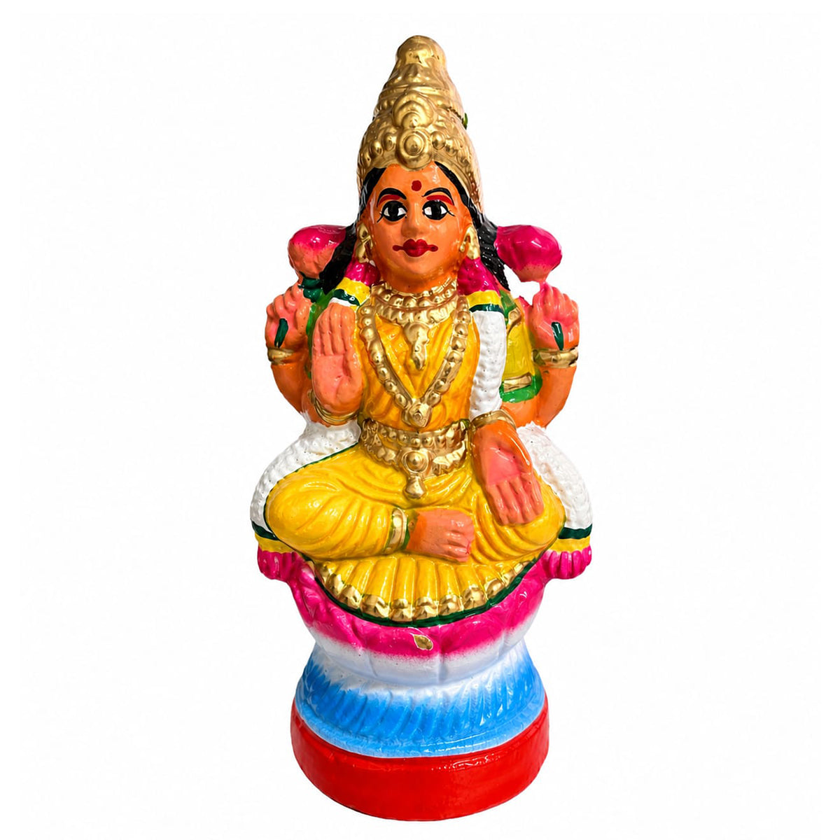 Buy Navratri Clay Goddess Balambigai (Lakshmi) Golu Doll (Yellow) at Veenas.com - Online Indian Grocery Store UK