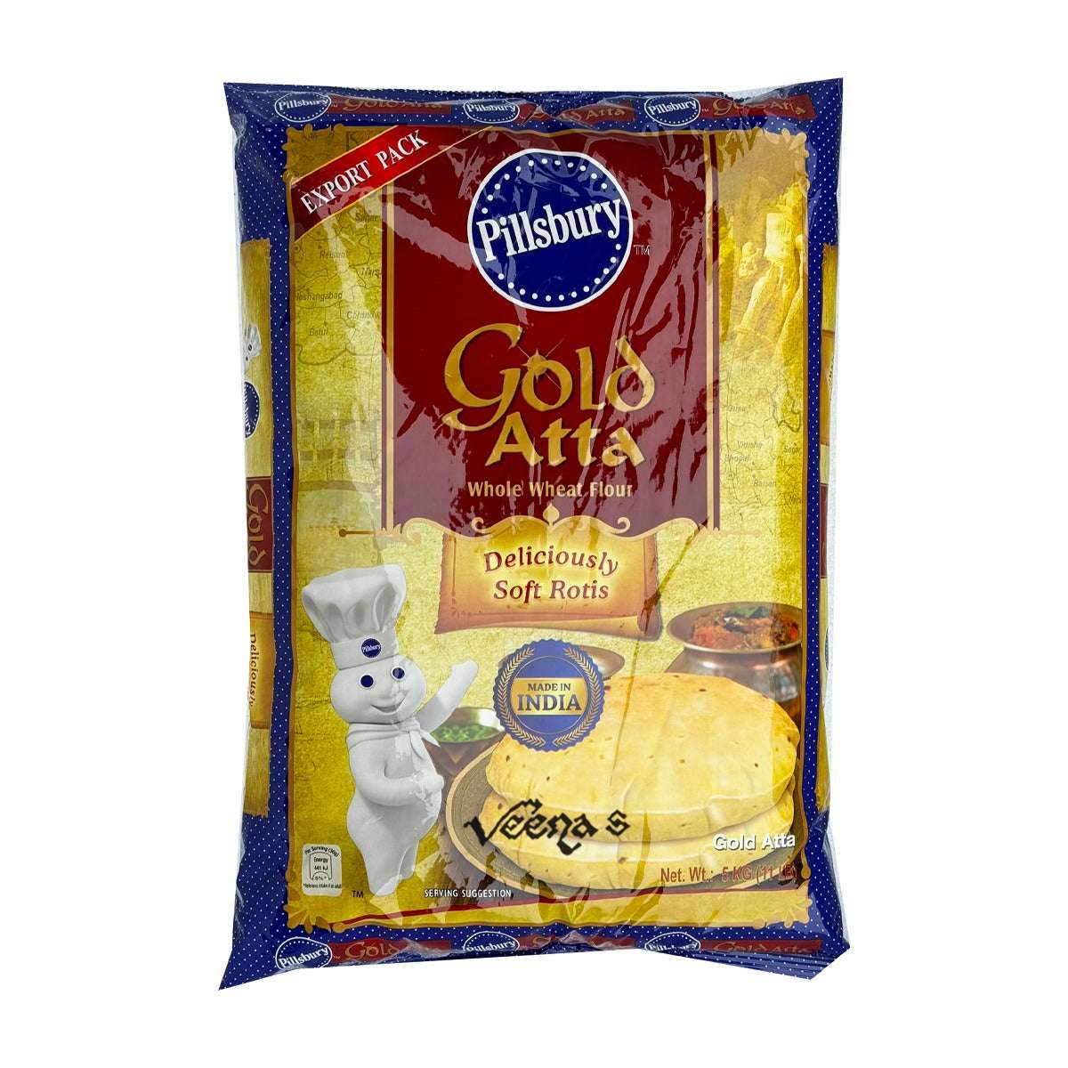 Buy Pillsbury Gold Atta 5kg at Veenas.com - Online Indian Grocery Store UK