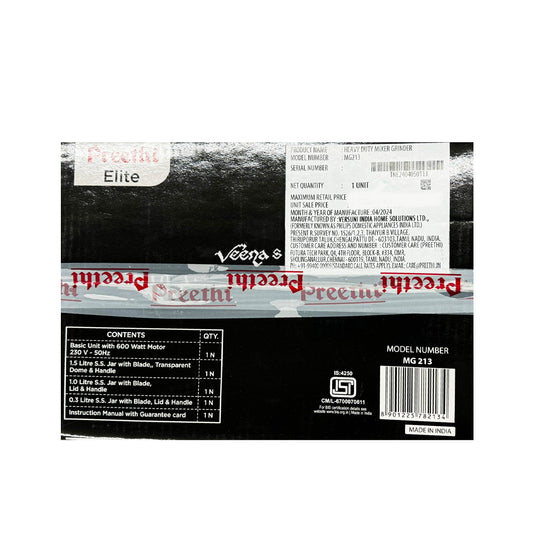 Preethi Elite Mixer Grinder 600W