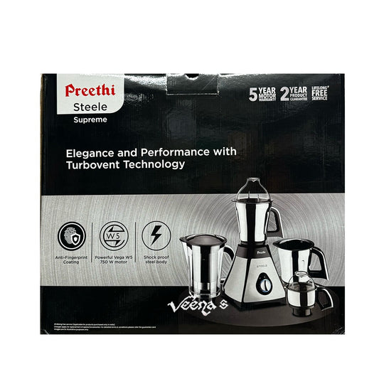 Preethi Steele Supreme Mixer Grinder 750Watt