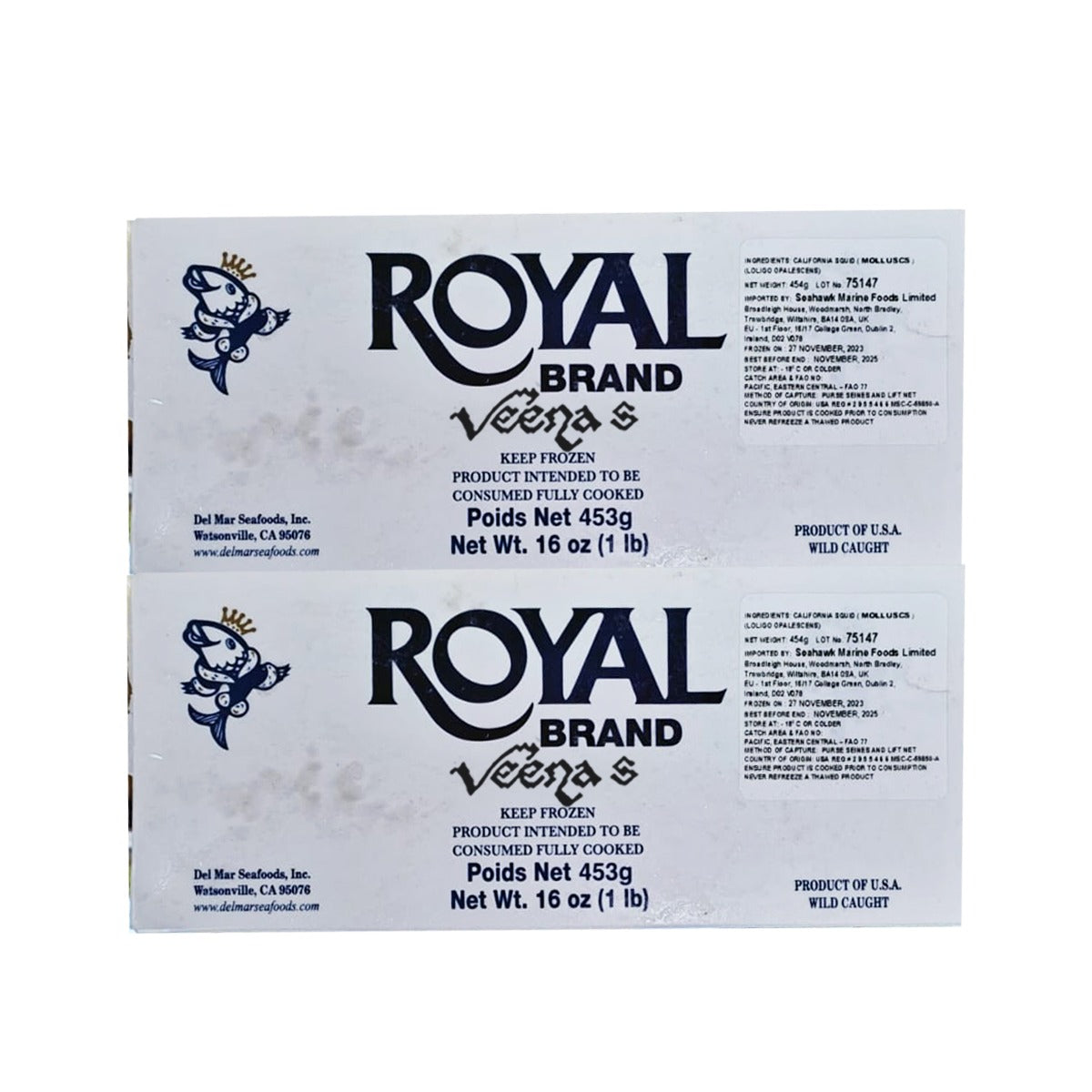 Buy Royal Brand Squid (Pack of 2) 453g at Veenas.com - Online Indian Grocery Store UK