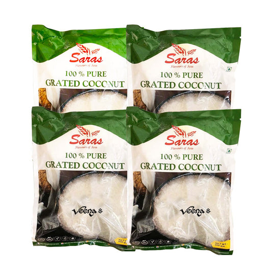 Saras Grated Coconut Pack of 4 300g