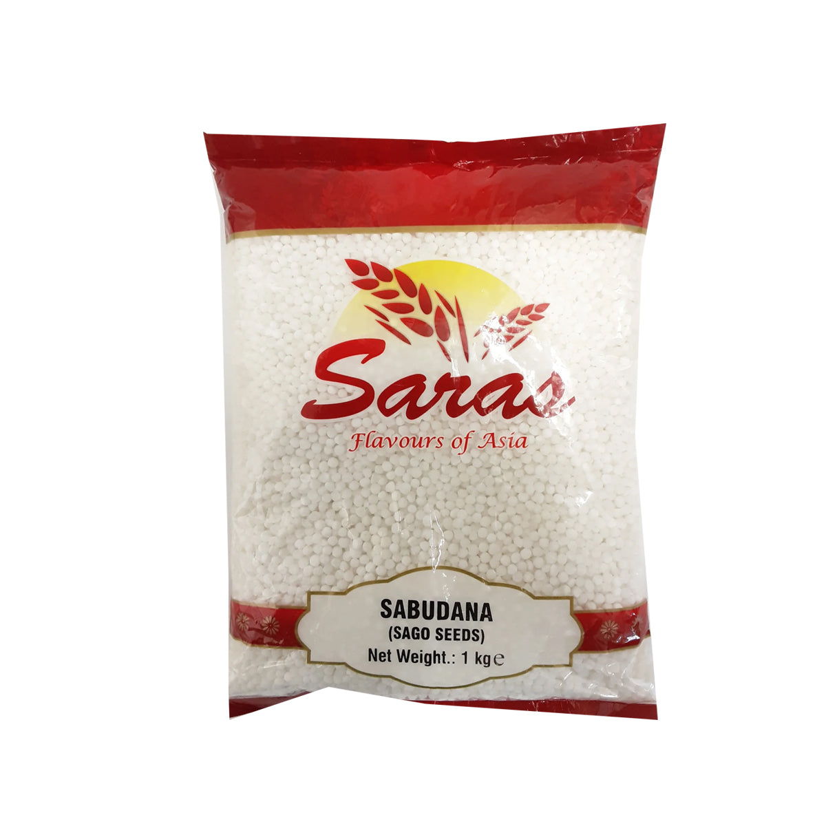 Buy Saras Sago Seeds (Sabudana) 1kg at Veenas.com - Online Indian Grocery Store UK