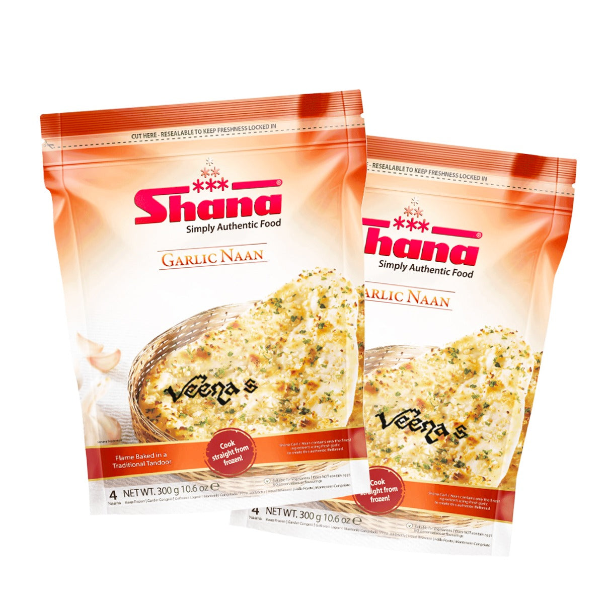Buy Shana Garlic Naan 300g(Pack of 2) at Veenas.com - Online Indian Grocery Store UK