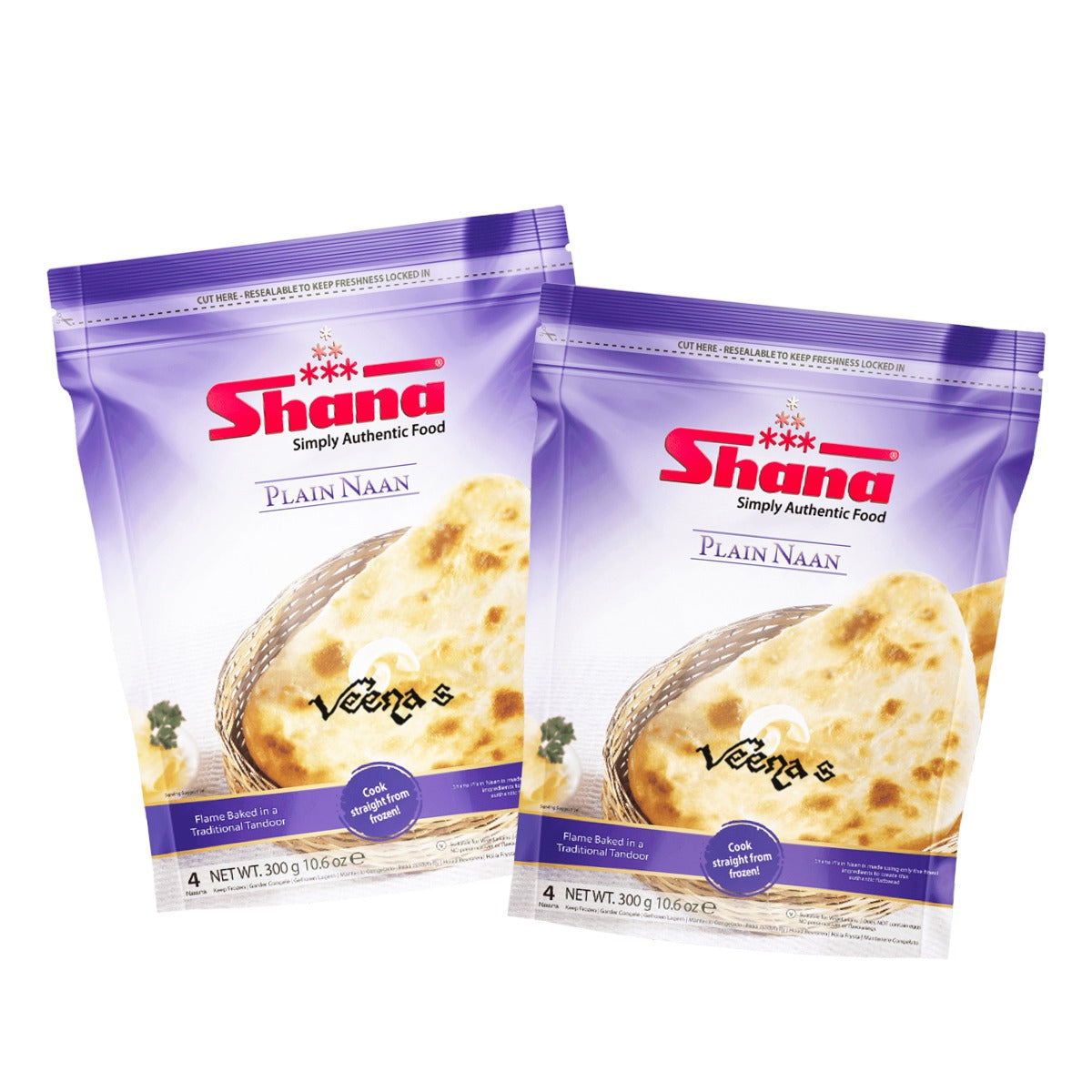 Buy Shana Plain Naan 4pcs 300g(Pack of 2) at Veenas.com - Online Indian Grocery Store UK
