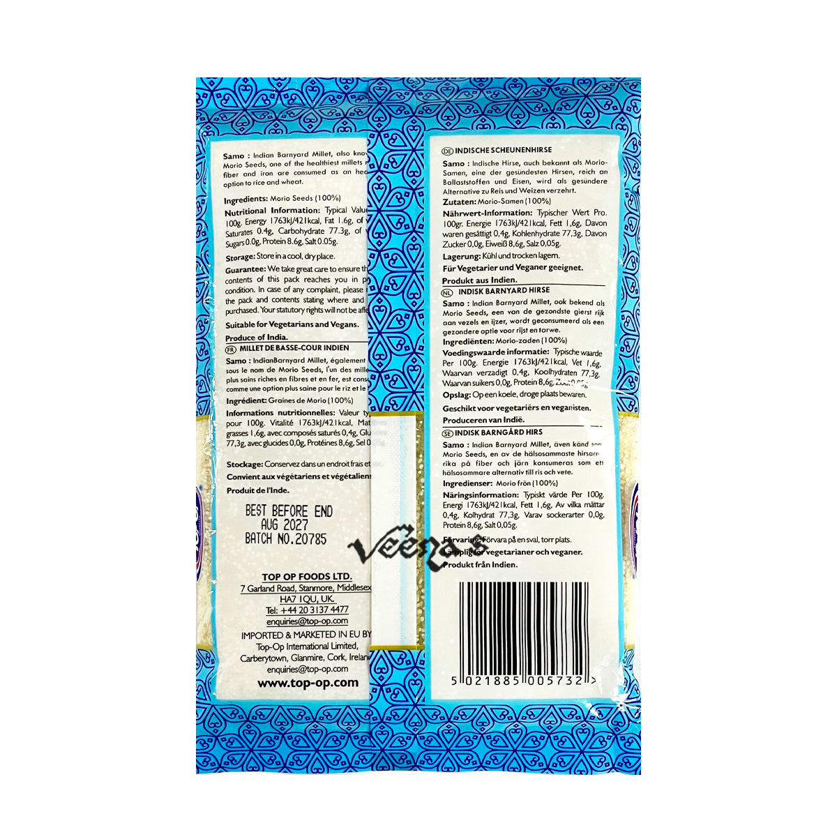 Buy Top Op Samo Seeds 375g at Veenas.com - Online Indian Grocery Store UK