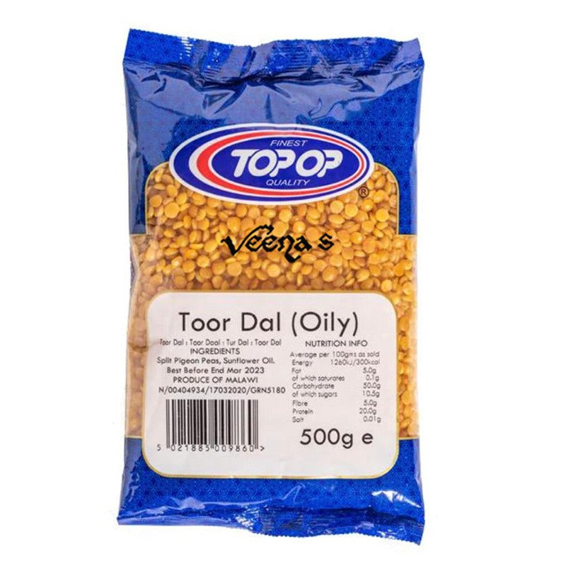 Buy Top Op Toor Dal (Oily) 500g at Veenas.com - Online Indian Grocery Store UK