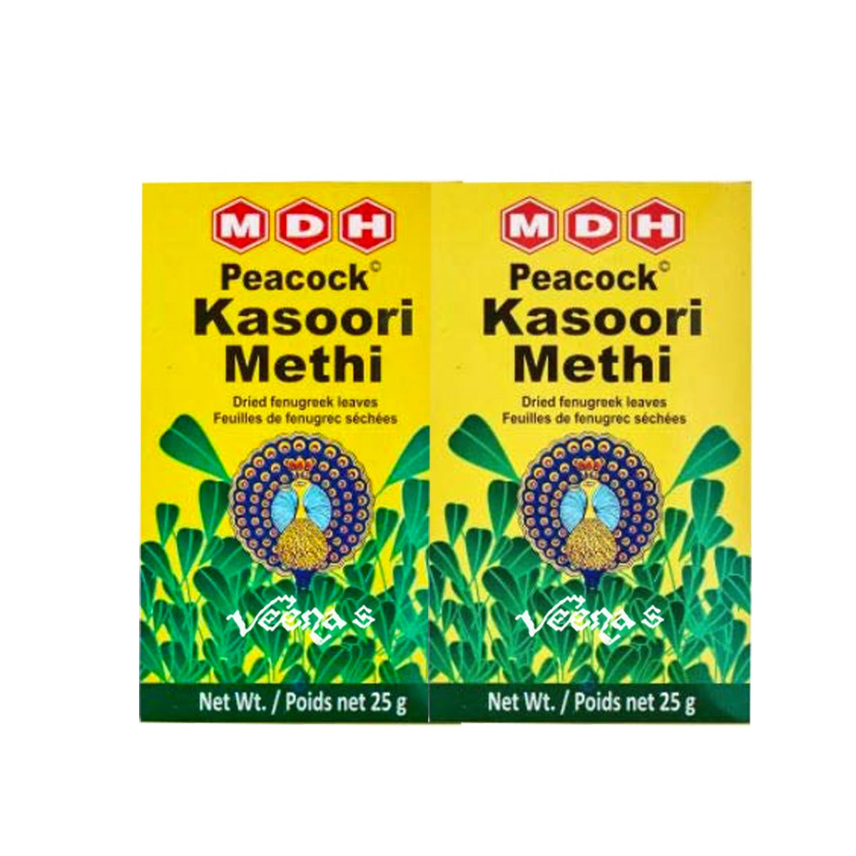 Buy MDH Peacock Kasoori Methi 25g(Pack of 2) at Veenas.com - Online Indian Grocery Store UK