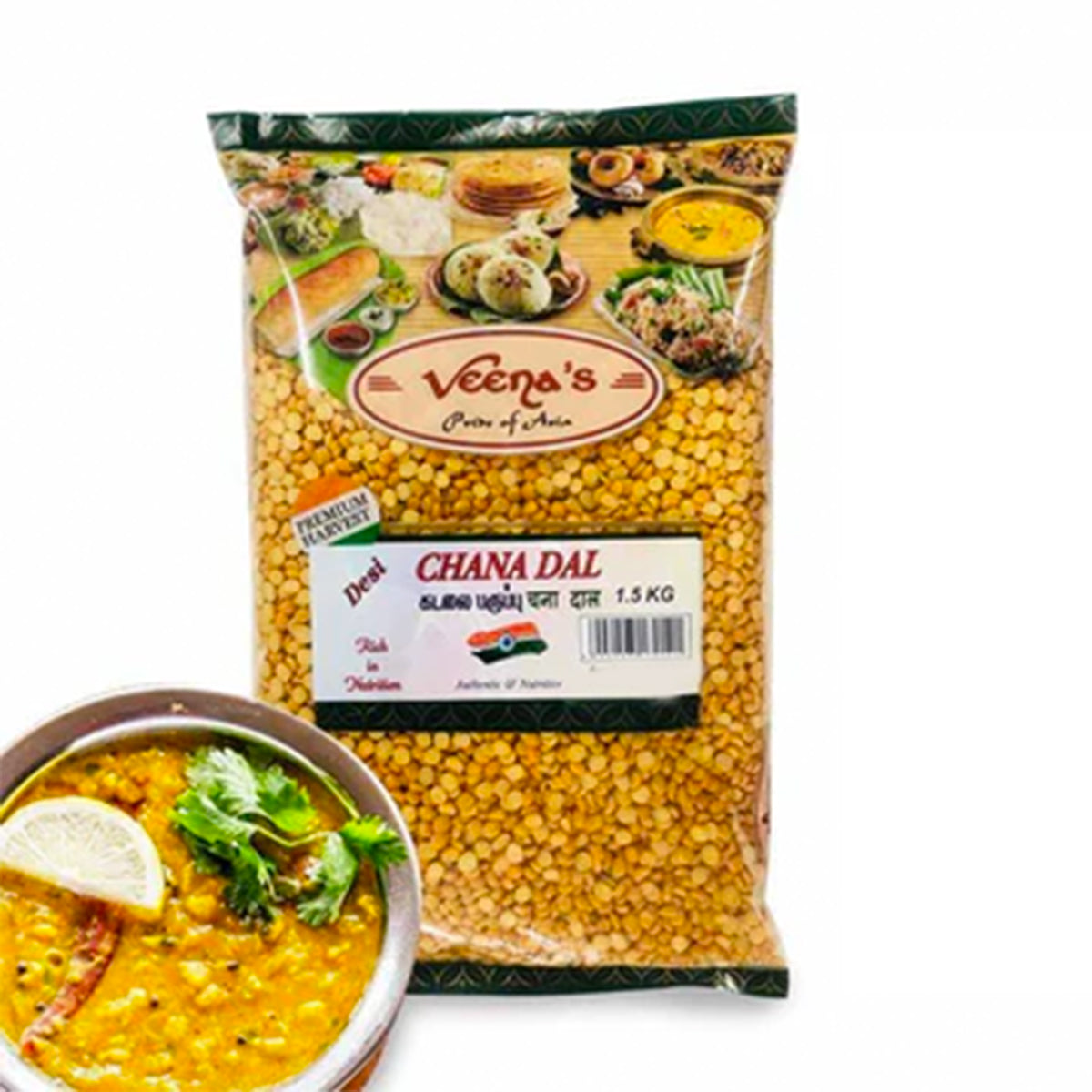 Buy Veena's Chana Dal 1.5kg at Veenas.com - Online Indian Grocery Store UK
