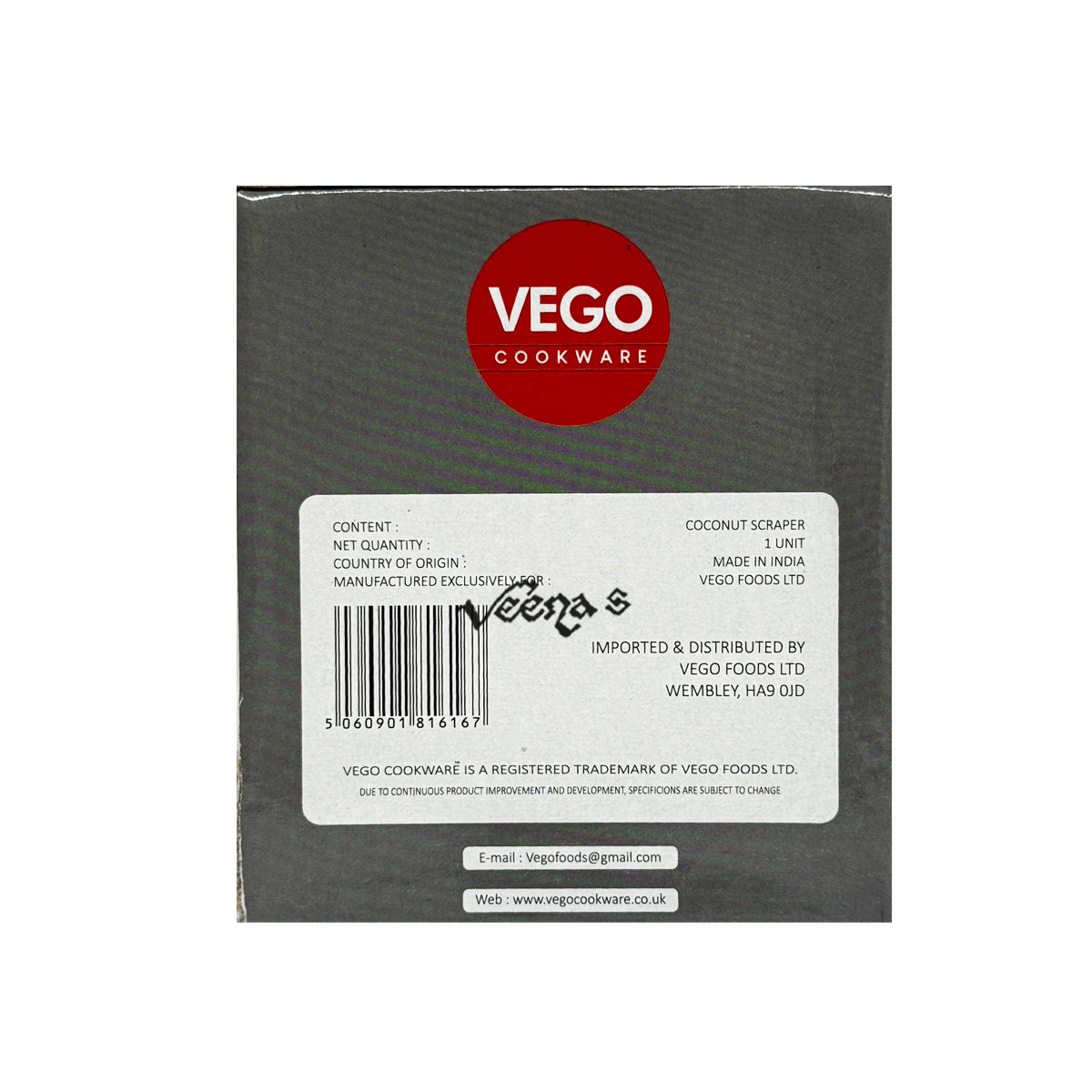 Buy Vego Coconut Scraper With Vacuum Base at Veenas.com - Online Indian Grocery Store UK