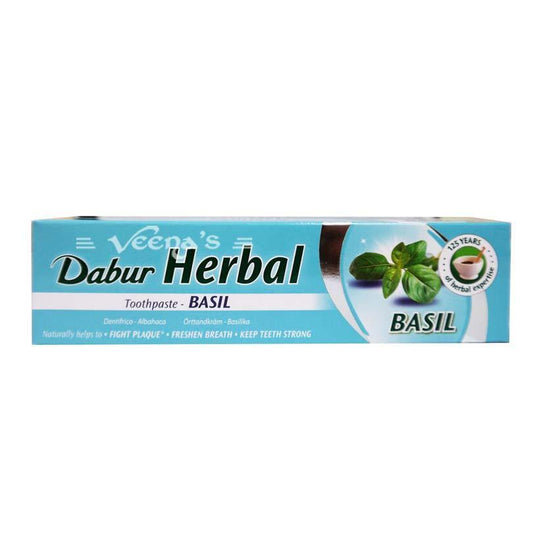 Dabur Herbal Toothpaste with Basil 100ML - veenas.com