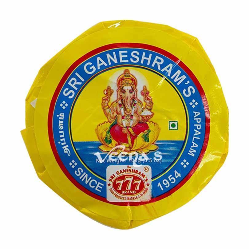 Buy Sri Ganeshram's 777 Appalam 100g at Veenas.com - Online Indian Grocery Store UK