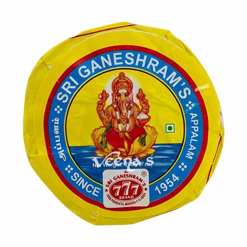 Buy Sri Ganeshram's 777 Appalam 100g at Veenas.com - Online Indian Grocery Store UK