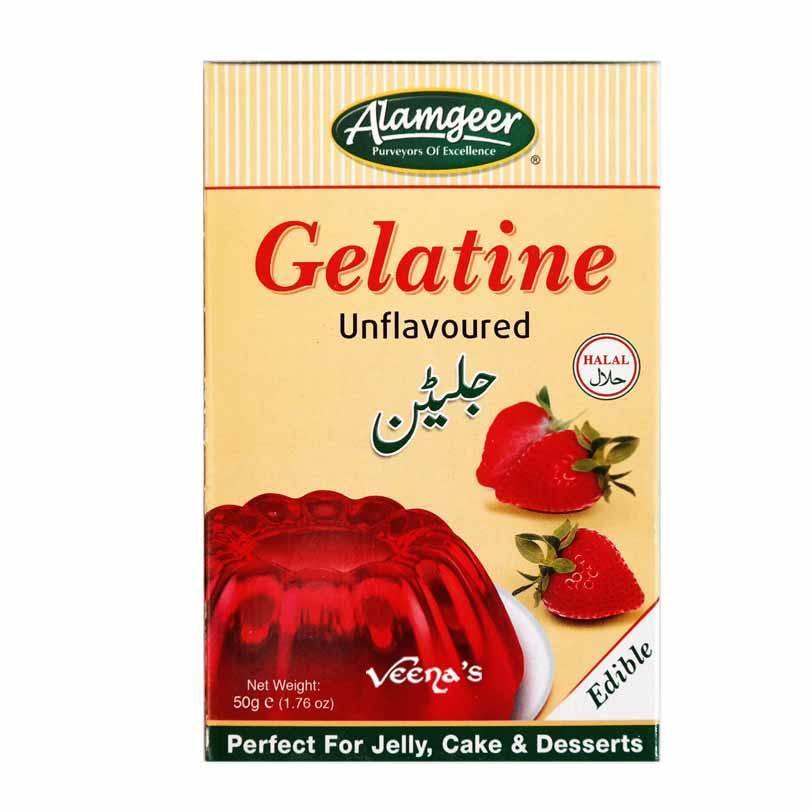 Buy Alamgeer Gelatine Unflavoured 50g at Veenas.com - Online Indian Grocery Store UK