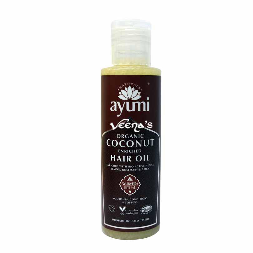 Buy Ayumi Organic Coconut Enriched Hair Oil 150ml at Veenas.com - Online Indian Grocery Store UK