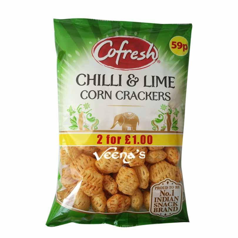 Buy Cofresh Chilli Lime Corn Crackers 70g at Veenas.com - Online Indian Grocery Store UK