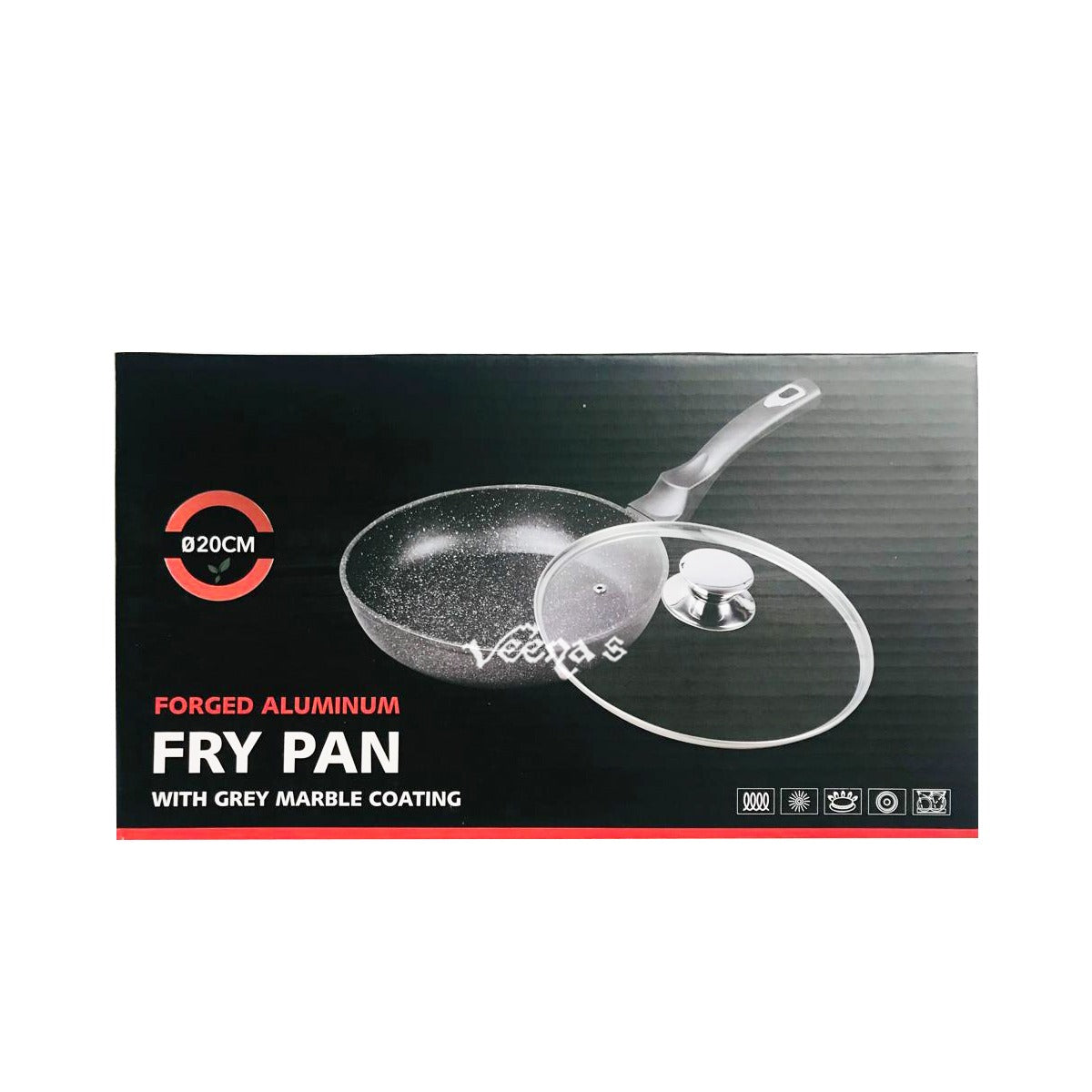 Buy Union Fry Pan With Cover Aluminum Material 20cm (QSUB- 0054) at Veenas.com - Online Indian Grocery Store UK