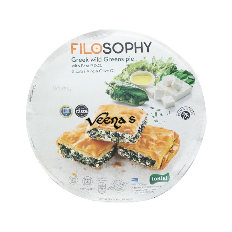 Buy Filosophy Greek Wild Greens Pie 850gm at Veenas.com - Online Indian Grocery Store UK