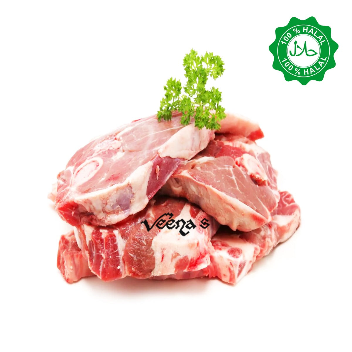 Buy Fresh 100% Halal Diced Lamb Leg(with bone) 500g at Veenas.com - Online Indian Grocery Store UK