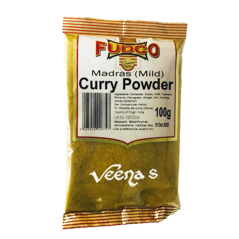 Buy Fudco Madras Curry Powder Mild 100g at Veenas.com - Online Indian Grocery Store UK