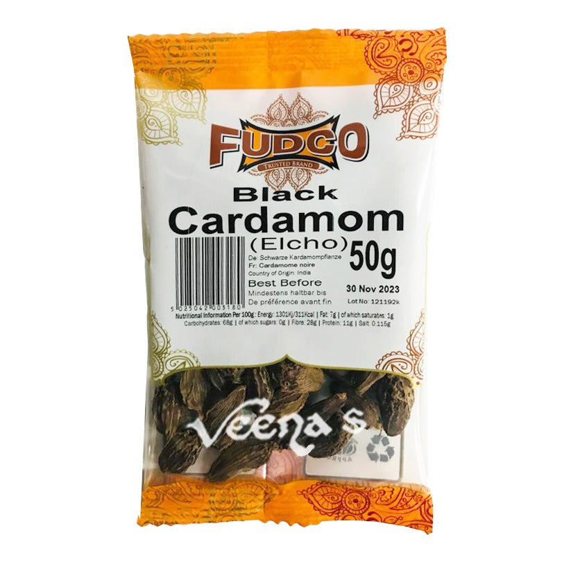 Buy Fudco Black Cardamom 50g at Veenas.com - Online Indian Grocery Store UK