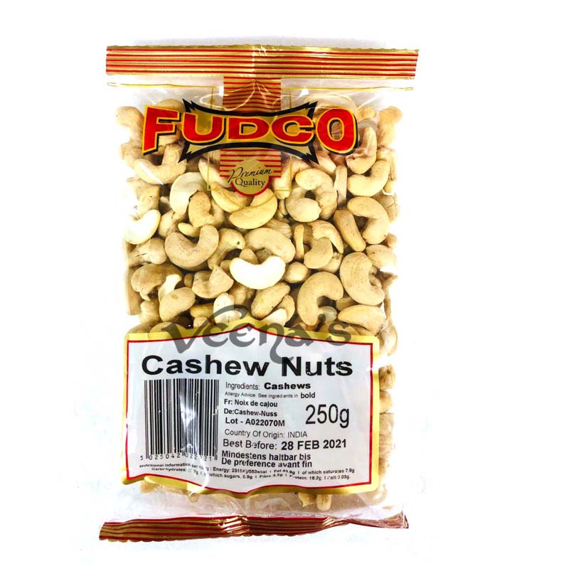 Buy Fudco Cashew Nuts 250g at Veenas.com - Online Indian Grocery Store UK