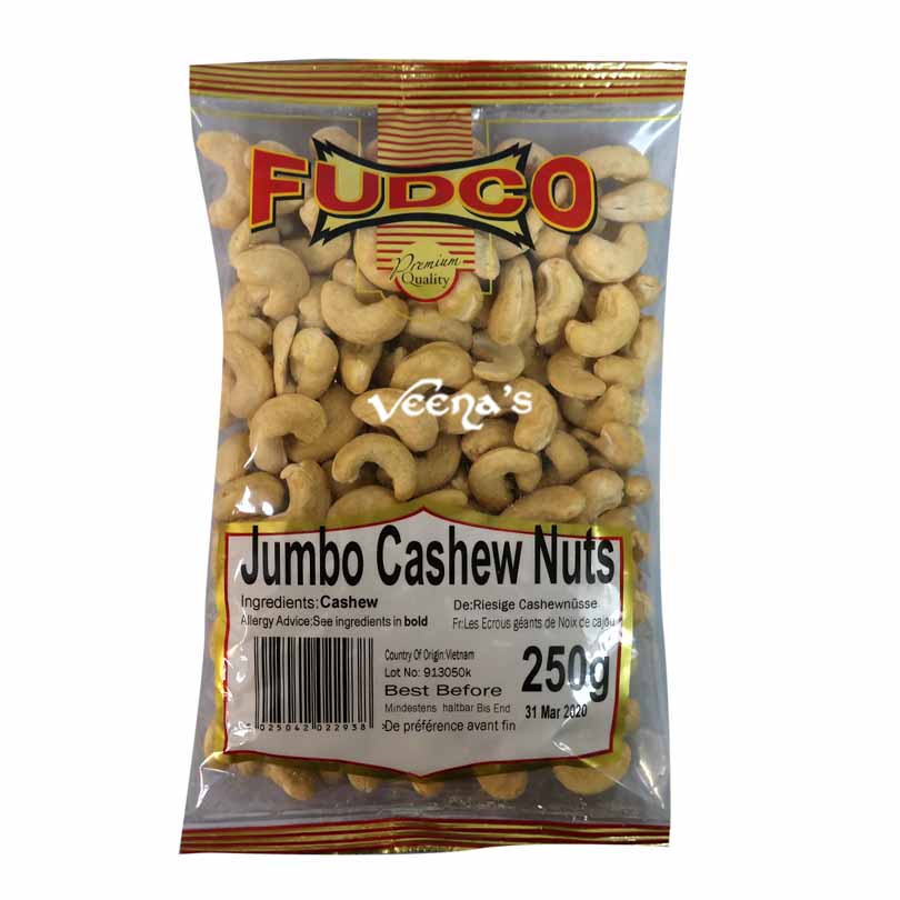 Buy Fudco Jumbo Cashew Nuts 250g at Veenas.com - Online Indian Grocery Store UK
