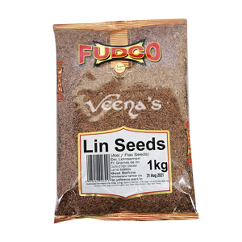 Buy Fudco Lin (Flax) Seeds 1kg at Veenas.com - Online Indian Grocery Store UK