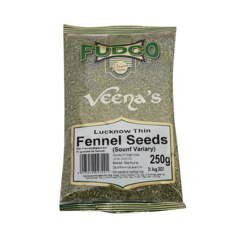 Buy Fudco Lucknow Thin Fennel Seeds 250g at Veenas.com - Online Indian Grocery Store UK