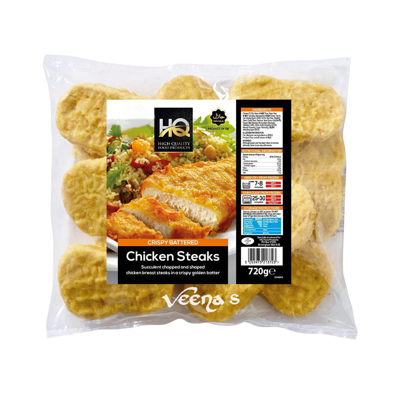 Buy HQ Crispy Battered Chicken Steaks 720g at Veenas.com - Online Indian Grocery Store UK