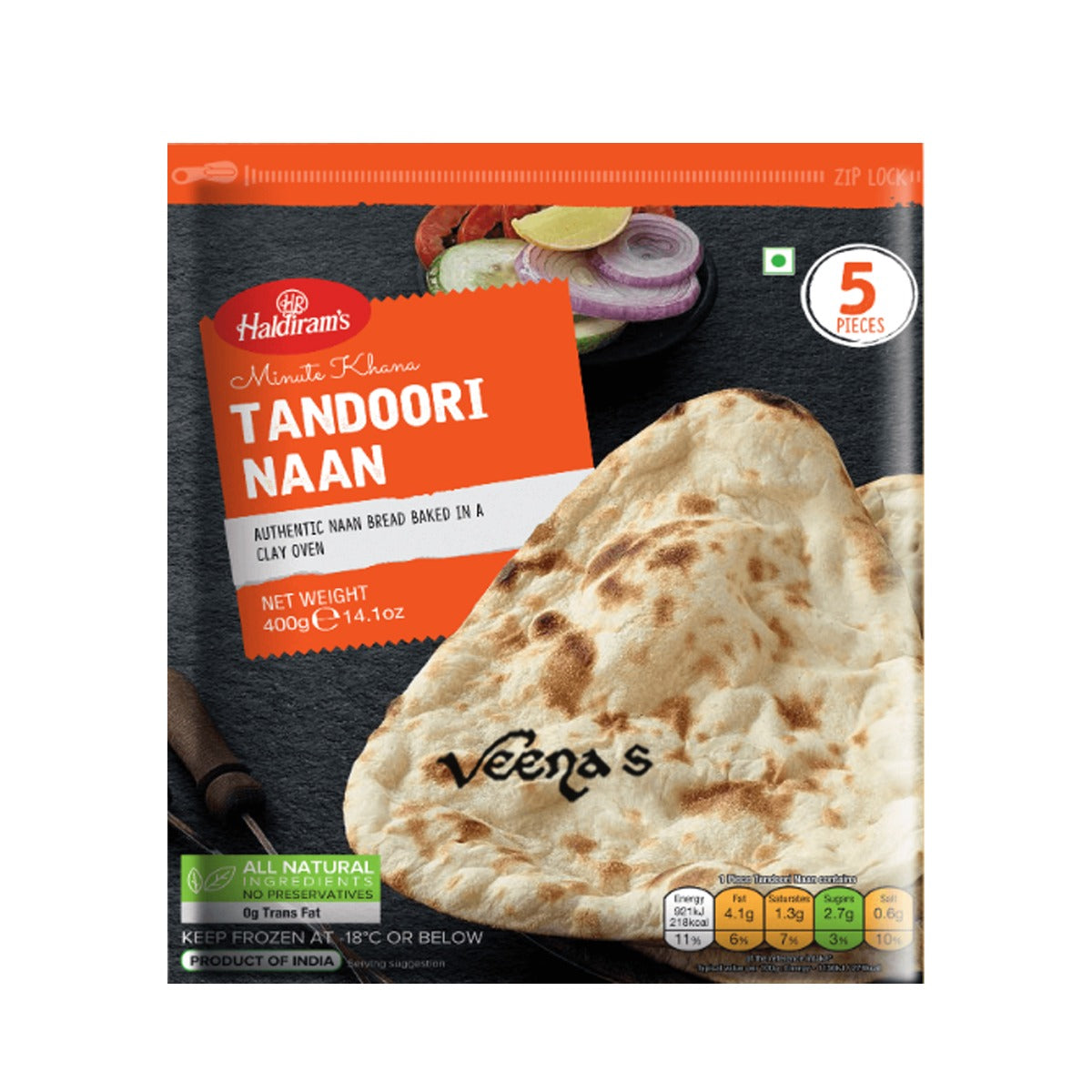 Buy Haldiram's Tandoori Naan 400g (5Pcs) at Veenas.com - Online Indian Grocery Store UK