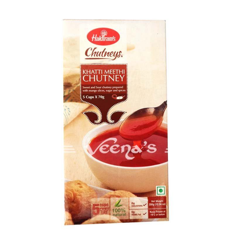 Buy Haldiram's Khatti Meethi Chutney 5Cups x70g at Veenas.com - Online Indian Grocery Store UK