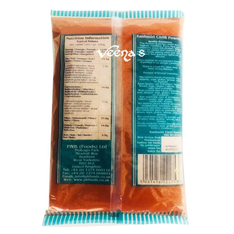 Buy Heera Kashmiri Chilli Powder 400g at Veenas.com - Online Indian Grocery Store UK