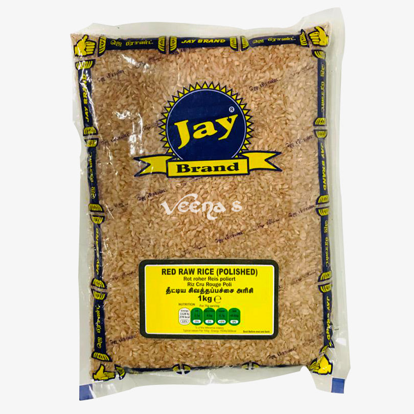 Buy Jay Brand Red Raw Rice (Polished) 1kg at Veenas.com - Online Indian Grocery Store UK