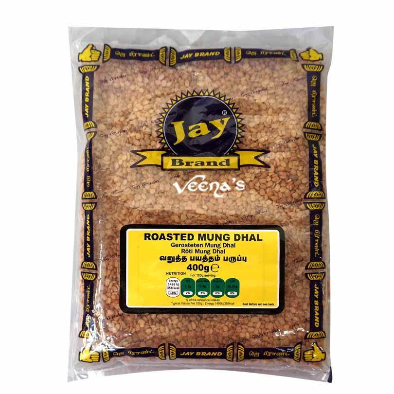Buy Jay Brand Roasted Mung Dhal 400g at Veenas.com - Online Indian Grocery Store UK