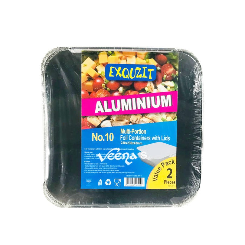 UDL Exquzit No.10 Multi-Portion Foil Containers with Lids (2 Pieces)